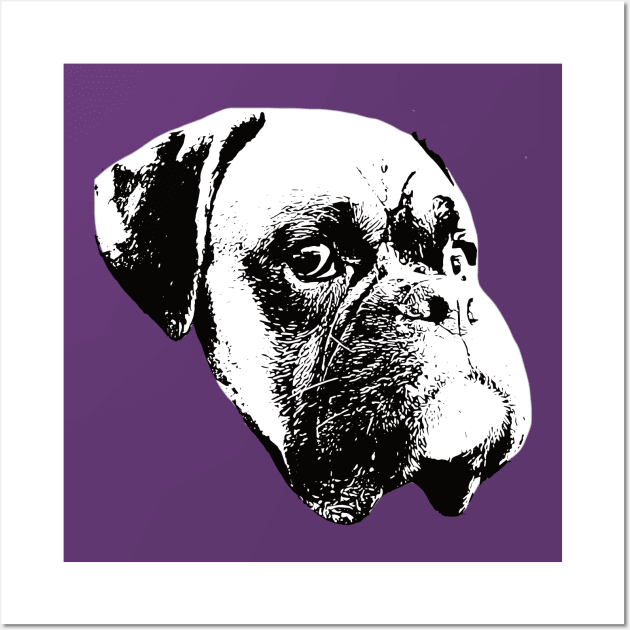 Boxer Dog Face Design - A Boxer Christmas Gift Wall Art by DoggyStyles